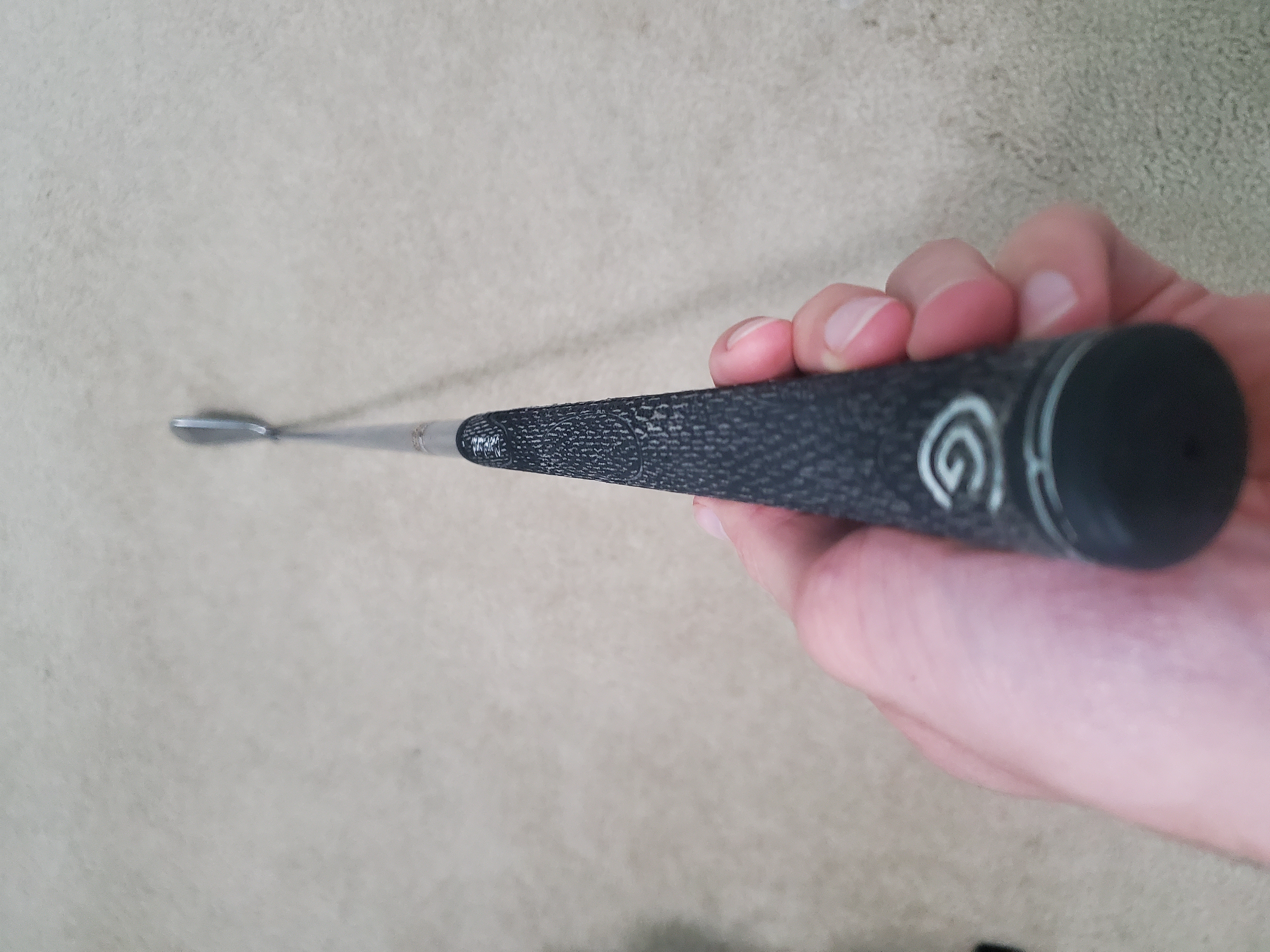 Worn grip close-up